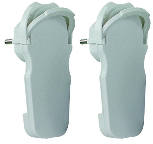 Doppelpack! 2 Stück extra flache Winkelstecker weiß. Passen hinter Ihre Möbel. WeBaSo Spar-Pack WSP-2x13-182601 von DIW