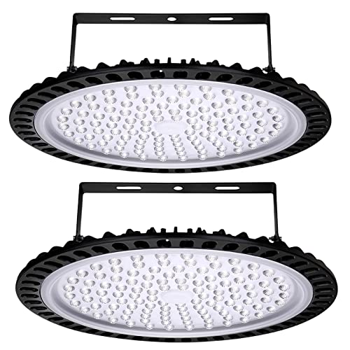 2 Stück LED UFO Industrielampe, 500W LED Hallenstrahler, 6500K Kaltweiß LED High Bay Licht, IP67 Wasserdicht UFO LED Werkstattlampe, LED Strahler für Fabrikhallen, Hallenstadion, Werkstätten von Hondony