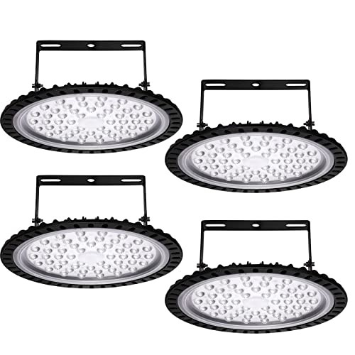 4 Stück UFO Industrielampe, 200W Hallenstrahler, 6500K Kaltweiß High Bay Licht, IP67 Wasserdicht Werkstattlampe, LED Strahler für Fabrikhallen, Hallenstadion, Werkstätten 4 Stück UFO Industrielampe, 200W Hallenstrahler, 6500K Kaltweiß High Bay Licht, IP67 Wasserdicht Werkstattlampe, LED Strahler für Fabrikhallen, Hallenstadion, Werkstätten von Hondony