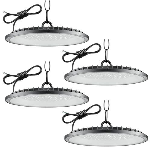 4Pack 500W UFO LED High Bay Light, Hallenstrahler 50000LM, 6500K Kaltweiß UFO LED Werkstattlampe, IP67 Wasserdichte Industrielampe High Bay Licht für Fabriken,Garage,Lagerhaus von Hondony