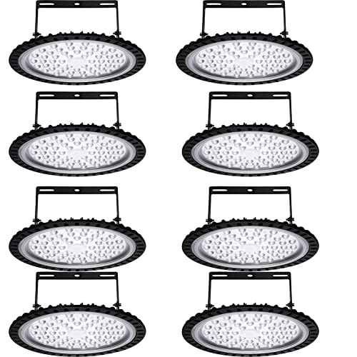 8 Stück UFO Industrielampe, 200W Hallenstrahler, 6500K Kaltweiß High Bay Licht, IP67 Wasserdicht LED Strahler Hallenbeleuchtung für Fabrikhallen, Hallenstadion, Werkstätten 8 Stück UFO Industrielampe, 200W Hallenstrahler, 6500K Kaltweiß High Bay Licht, IP67 Wasserdicht LED Strahler Hallenbeleuchtung für Fabrikhallen, Hallenstadion, Werkstätten von Hondony