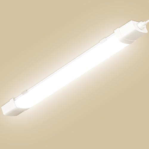 LED Feuchtraumleuchte 90cm, 30W 3000LM LED Deckenleuchte Werkstatt Röhre Licht mit Radarsensorik, 3000K Warmweiß Leuchtstoffröhre Unterbauleuchte Lichtleiste für Garage Büro Schlafzimmer Küche Keller von Hondony