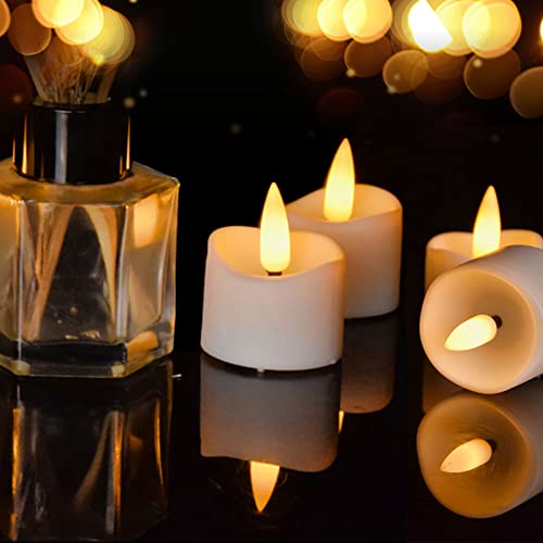 12 Stück Teelicht Kerzen mit Timer flammenlose flackernde LED batteriebetrieben Teelicht für Hochzeit Party Zuhause Weihnachten Dekoration saisonale & Festival Feier (Warmweiß) von HoneTeek