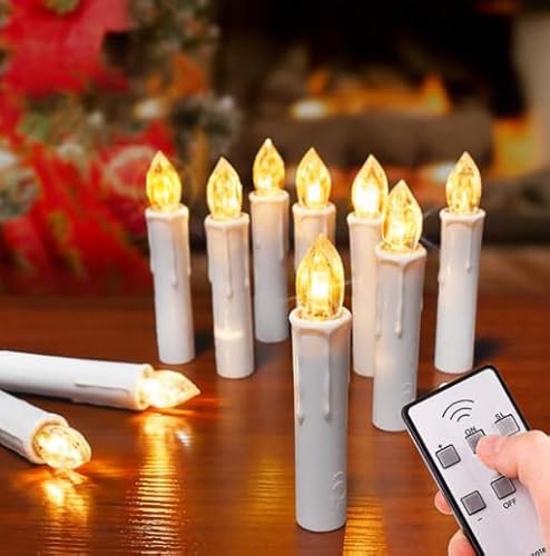 HoneTeek Flammenlose LED-Kerzen mit Fernbedienung und Timer, 10er-Pack elektrische Teelichter, batteriebetrieben, realistische gefälschte Kerze für Hochzeit, Weihnachtsdekoration von HoneTeek