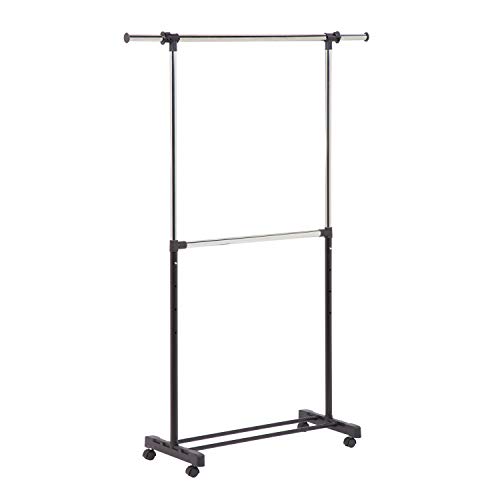 Honey-Can-Do Adjustable Rolling Metal Double Clothes Rack Doppelter Kleiderständer aus Metall, verstellbar, Chrome, 30 lbs Honey-Can-Do Adjustable Rolling Metal Double Clothes Rack Doppelter Kleiderständer aus Metall, verstellbar, Chrome, 30 lbs von Honey-Can-Do