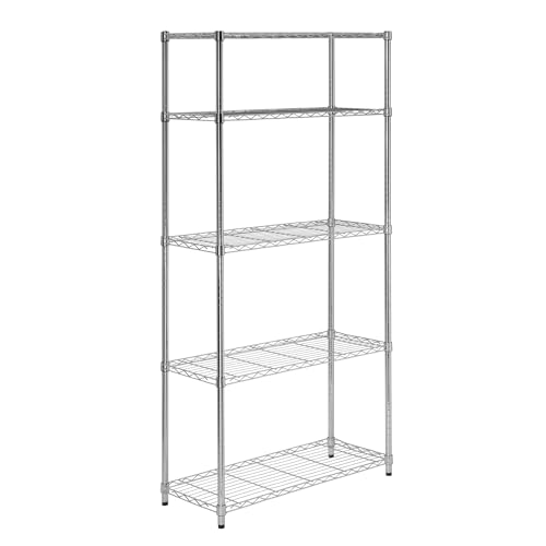 Honey-Can-Do SHF-01443 Regaleinheit mit 5 Böden, verchromt Metall 91,4 x 35,6 x 182,9 cm, Chrom von Honey-Can-Do