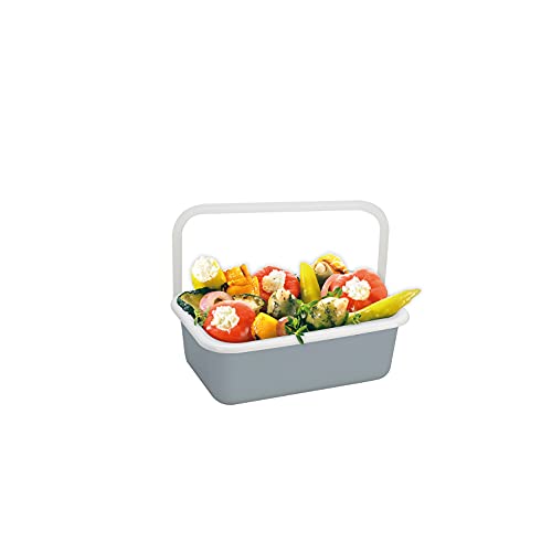 Honey Ware Color Line Frischhaltedose mit Deckel Emaille Grau | S | 0,42 L | hitzebeständig bis 400°C | Meal Prep Boxen für alle Herdarten, Backofen und Grill geeignet | Aufbewahrungsbox mit Deckel von Honey Ware