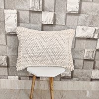 Elfenbein Creme Off White Hand Loom Woven Chunky Loops Natürliche Baumwolle Kissenbezug Boho Strukturierte von HoneyBeeHomeNLiving