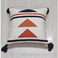Handgefertigter Kilim Kissenbezug Mit Quaste | 45x45 cm Kelim Teppich Handgefertigter Kilim Kissenbezug Mit Quaste | 45x45 cm Kelim Teppich von HoneyBeeHomeNLiving