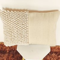 Weiße Grobstrick Loops Handgewebt 100% Wolle Zoll Dekorativer Überwurf von HoneyBeeHomeNLiving