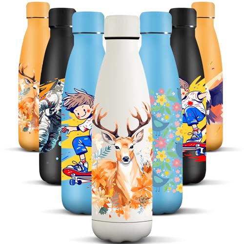 HoneyHolly Edelstahl Trinkflasche, 500ml BPA-frei, Thermosflasche, Isolierflasche Doppelwandige, Wasserflasche, Auslaufsicher, 18/8 Edelstahl, Thermoskanne für Sport, Camping, Schule HoneyHolly Edelstahl Trinkflasche, 500ml BPA-frei, Thermosflasche, Isolierflasche Doppelwandige, Wasserflasche, Auslaufsicher, 18/8 Edelstahl, Thermoskanne für Sport, Camping, Schule von HoneyHolly