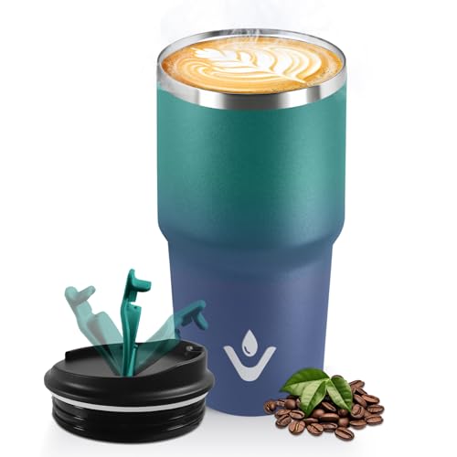 HoneyHolly Thermobecher 600 ml, Wiederverwendbar, Edelstahl Kaffeebecher-to-go Thermo, Auslaufsicher, Doppelwandiger Trinkbecher, Isolierbecher, Travel Mug für Heißen Kaffee, Tee und Kalte Getränke von HoneyHolly
