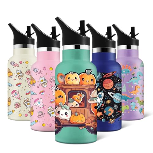 HoneyHolly Trinkflasche Edelstahl, 350ml BPA-frei Trinkflasche, kinder Auslaufsichere, Wasserflasche Vakuum Isolierte, mit Strohhalm Trinkflasche Sport für Fahrrad, Sport, Yoga, Camping, Schule HoneyHolly Trinkflasche Edelstahl, 350ml BPA-frei Trinkflasche, kinder Auslaufsichere, Wasserflasche Vakuum Isolierte, mit Strohhalm Trinkflasche Sport für Fahrrad, Sport, Yoga, Camping, Schule von HoneyHolly
