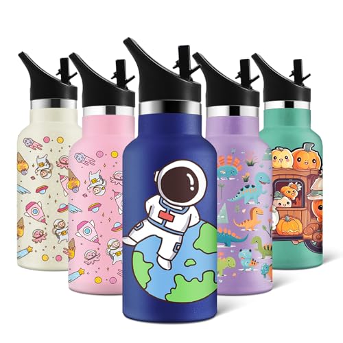 HoneyHolly Trinkflasche Edelstahl, 350ml BPA-frei Trinkflasche, kinder Auslaufsichere, Wasserflasche Vakuum Isolierte, mit Strohhalm Trinkflasche Sport für Fahrrad, Sport, Yoga, Camping, Schule HoneyHolly Trinkflasche Edelstahl, 350ml BPA-frei Trinkflasche, kinder Auslaufsichere, Wasserflasche Vakuum Isolierte, mit Strohhalm Trinkflasche Sport für Fahrrad, Sport, Yoga, Camping, Schule von HoneyHolly