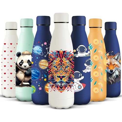 HoneyHolly Trinkflasche Edelstahl, 500ml BPA-frei, Thermosflasche, 18/8 Edelstahl, Wasserflasche Kinder, Doppelwandig Vakuumisoliert, Thermoskanne für Schule, Outdoor, Camping, Picknick HoneyHolly Trinkflasche Edelstahl, 500ml BPA-frei, Thermosflasche, 18/8 Edelstahl, Wasserflasche Kinder, Doppelwandig Vakuumisoliert, Thermoskanne für Schule, Outdoor, Camping, Picknick von HoneyHolly