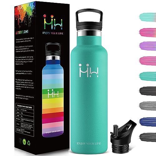 HoneyHolly Trinkflasche Edelstahl, 750 ML BPA-Frei, Thermosflasche, Auslaufsichere Isolierflasche Doppelwandig, Wasserflasche, Thermoskanne, mit Strohhalm, Trinkflasche Kohlensäure Geeignet von HoneyHolly