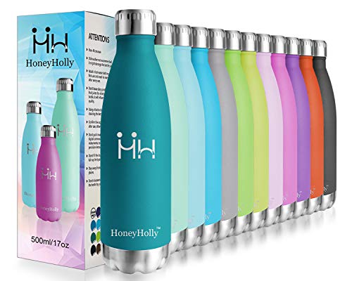 HoneyHolly Trinkflasche Edelstahl, Thermosflasche 750ml, BPA-frei Auslaufsichere Vakuum Isolierte, Thermoskanne Edelstahl, 24 Std. Kalt und 12 Std. Heiß, Isolierflasche für Sport, Fitness, Wandern von HoneyHolly