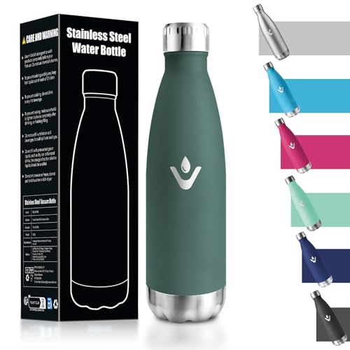 HoneyHolly Trinkflasche Edelstahl 500ml, BPA-frei, Thermosflasche, 18/8 Edelstahl, Wasserflasche Kinder, Doppelwandig Vakuumisoliert, Trinkflasche Kohlensäure Geeignet - Armeegrün HoneyHolly Trinkflasche Edelstahl 500ml, BPA-frei, Thermosflasche, 18/8 Edelstahl, Wasserflasche Kinder, Doppelwandig Vakuumisoliert, Trinkflasche Kohlensäure Geeignet - Armeegrün von HoneyHolly