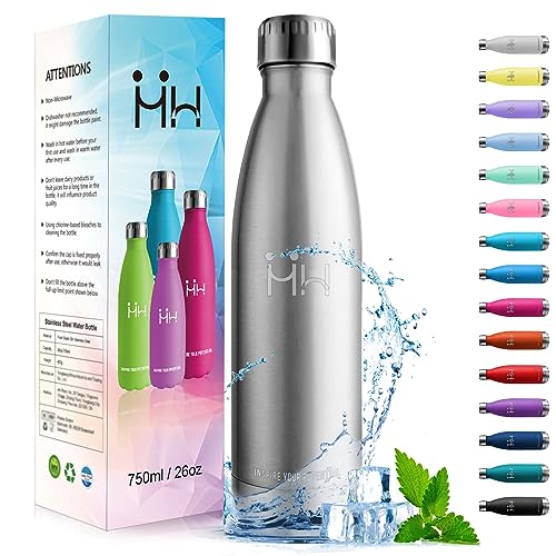 HoneyHolly Trinkflasche Edelstahl - 750ml - Thermosflasche, BPA-Frei, Trinkflasche Sport - Auslaufsicher Wasserflasche, Trinkflasche Kohlensäure Geeignet, Thermoskanne für Fitness, Gym, Fahrrad von HoneyHolly