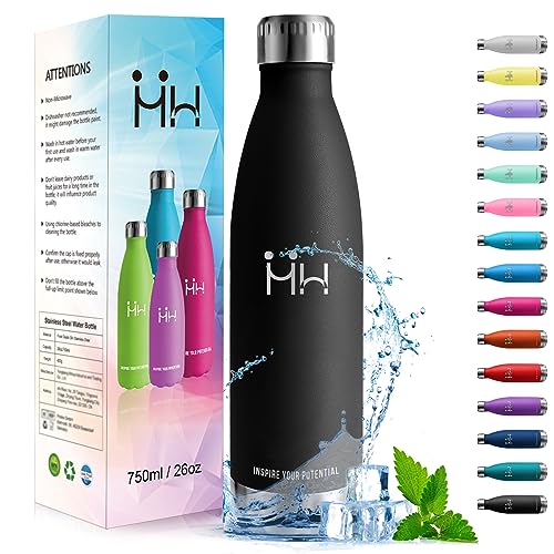 HoneyHolly Trinkflasche Edelstahl - 750ml - Thermosflasche, BPA-Frei, Trinkflasche Sport - Auslaufsicher Wasserflasche, Trinkflasche Kohlensäure Geeignet, Thermoskanne für Fitness, Gym, Fahrrad von HoneyHolly