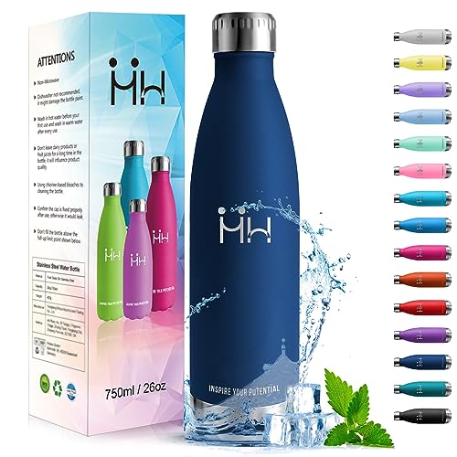 HoneyHolly Trinkflasche Edelstahl - 750ml - Thermosflasche, BPA-Frei, Trinkflasche Sport - Auslaufsicher Wasserflasche, Trinkflasche Kohlensäure Geeignet, Thermoskanne für Fitness, Gym, Fahrrad von HoneyHolly