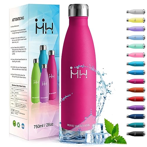 HoneyHolly Trinkflasche Edelstahl - 750ml - Thermosflasche, BPA-Frei, Trinkflasche Sport - Auslaufsicher Wasserflasche, Trinkflasche Kohlensäure Geeignet, Thermoskanne für Fitness, Gym, Fahrrad von HoneyHolly