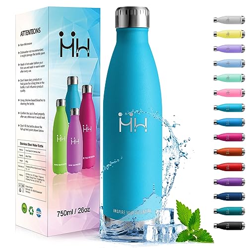 HoneyHolly Trinkflasche Edelstahl - 750ml - Thermosflasche, BPA-Frei, Trinkflasche Sport - Auslaufsicher Wasserflasche, Trinkflasche Kohlensäure Geeignet, Thermoskanne für Fitness, Gym, Fahrrad von HoneyHolly