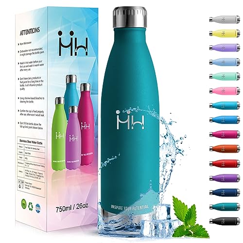 HoneyHolly Trinkflasche Edelstahl - 750ml - Thermosflasche, BPA-Frei, Trinkflasche Sport - Auslaufsicher Wasserflasche, Trinkflasche Kohlensäure Geeignet, Thermoskanne für Fitness, Gym, Fahrrad von HoneyHolly