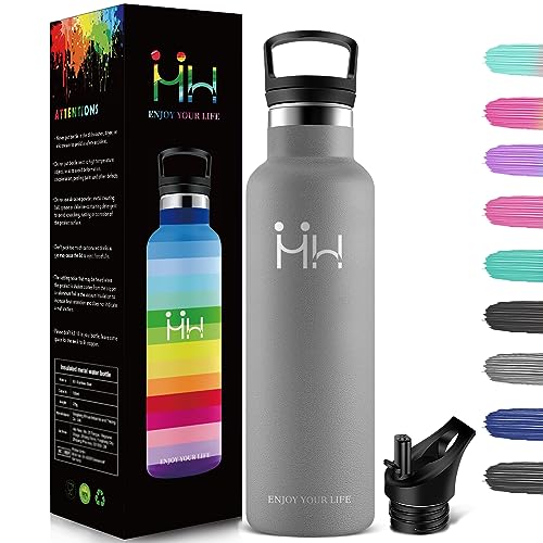 HoneyHolly Vakuum Isolierte Edelstahl Trinkflasche 750ML, BPA Frei Wasserflasche Auslaufsicher Thermosflasche, Thermoskanne kohlensäure geeignet für Schule, Sport, Fahrrad, Fitness, Outdoor von HoneyHolly