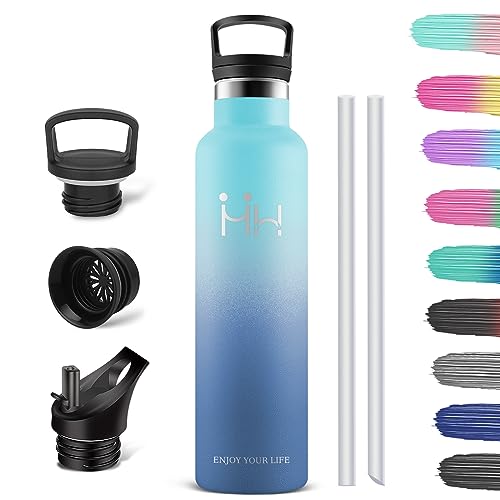 HoneyHolly Vakuum Isolierte Trinkflasche Edelstahl 1000ML, BPA Frei Wasserflasche Auslaufsicher Thermosflasche, Thermoskanne kohlensäure geeignet für Schule, Sport, Fahrrad, Fitness, Outdoor von HoneyHolly