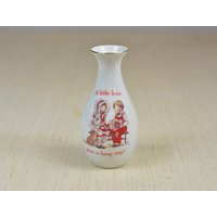 Vintage, Keramik, Kleine Vase, Love Talk, Echtes, Porzellan, Vase, Eine Kleine Liebe, Geht, Ein Langer Weg, Made in Japan, Junge Und Mädchen, Herz von HoneyQueenBee