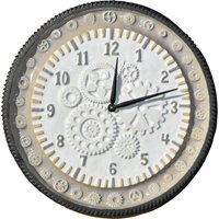 Zahnräder Keramik Kunst Große Steampunk Industrie Design Wanduhr in Weiß, Grau, Schwarz Glasiert Zahnräder Keramik Kunst Große Steampunk Industrie Design Wanduhr in Weiß, Grau, Schwarz Glasiert von HoneybeeCeramics