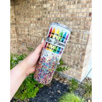 Benutzerdefinierte Buntstift Lehrer Regenbogen Glitter Becher von HoneybeeCreationsz