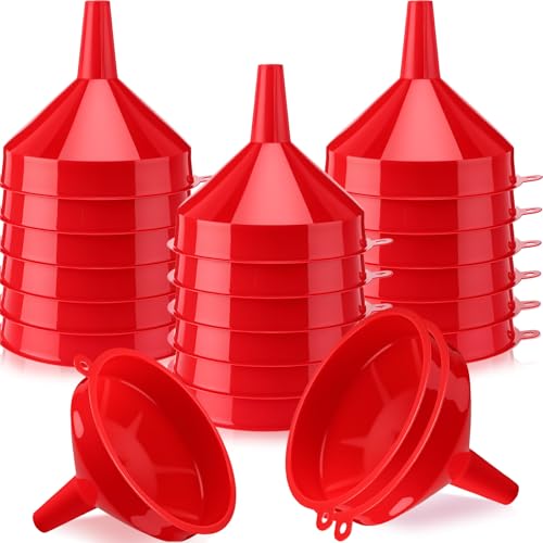 Honeydak 18 Stück Mehrzweck-Kunststoff-Trichter, 11,9 cm breite Öffnung, Trichter zum Befüllen von Flaschen, Gläsern, Behältern, Laborgebrauch, Öltrichter für Gas, Autoöl, Schmierstoffe und von Honeydak