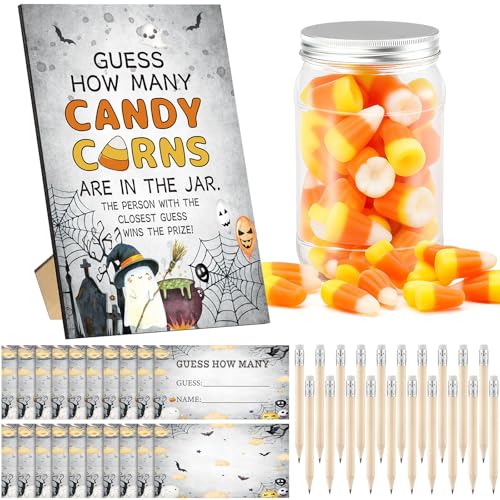 Honeydak Guess How Many Candy Corns Halloween Party Game 50 Guessing Cards 20 Pencils 1 Jar 1 Standing Sign Halloween Baby Shower Party Game for Adults Guess How Many Candy Are In The Jar Honeydak Guess How Many Candy Corns Halloween Party Game 50 Guessing Cards 20 Pencils 1 Jar 1 Standing Sign Halloween Baby Shower Party Game for Adults Guess How Many Candy Are In The Jar von Honeydak