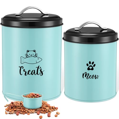 Honeydak Katzen-Leckerli-Behälter, Metall, mit Deckel, Keksbehälter für Bauernhaus, Küche, Theke, grünes Leckerli-Glas, Lebensmittelaufbewahrung für Haustiere, 2 Stück Honeydak Katzen-Leckerli-Behälter, Metall, mit Deckel, Keksbehälter für Bauernhaus, Küche, Theke, grünes Leckerli-Glas, Lebensmittelaufbewahrung für Haustiere, 2 Stück von Honeydak