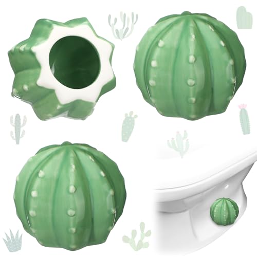 Honeydak WC-Bolzenkappen, dekorative Kaktus-WC-Bolzenabdeckungen, niedliche Keramik-Badezimmer-Dekoration, lustige Gadgets, Badezimmer-Ersatzteile, 2 Stück Honeydak WC-Bolzenkappen, dekorative Kaktus-WC-Bolzenabdeckungen, niedliche Keramik-Badezimmer-Dekoration, lustige Gadgets, Badezimmer-Ersatzteile, 2 Stück von Honeydak
