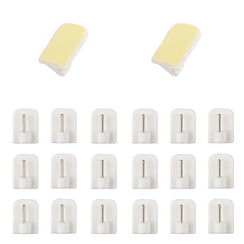 Honeyes 20 Stück Selbstklebende Haken für Gardinenstangen, weiß, selbstklebend, für Badezimmer, Küche(Haken, 20 Stück) von Honeyes