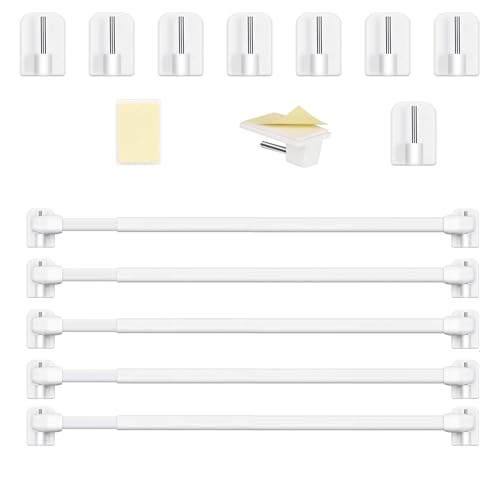 Honeyes Gardinenstange Ausziehbar, Genster Gardinenstange, Ausziehbare gardinenstange, für Store, Schrank, Fenster, Küche, DIY-Projekte (6 Stücks-90-150CM) (5 Stücks, 30-50 cm) von Honeyes