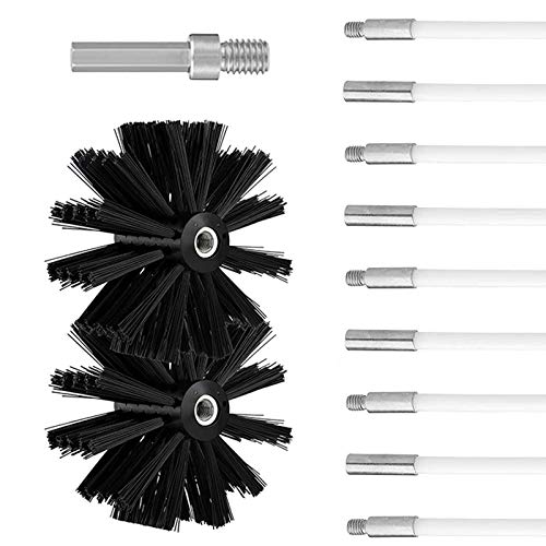 Kaminbürste Stange Set, Durchmesser 100mm, Kaminbürste enthält 12 Flexible Stangen 410mm und 2 Bürstenkopf Holzofen Kaminbürsten-Kit Kaminreinigungsstab Reinigungsbürste Trockenrohr Reinigungsbürste Kaminbürste Stange Set, Durchmesser 100mm, Kaminbürste enthält 12 Flexible Stangen 410mm und 2 Bürstenkopf Holzofen Kaminbürsten-Kit Kaminreinigungsstab Reinigungsbürste Trockenrohr Reinigungsbürste von Honeyhouse