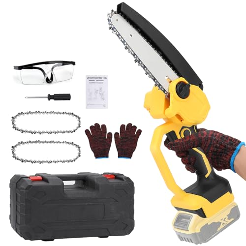 Mini Akku Kettensäge für Dewalt 20V MAX-Akku,6 Zoll Mini Kettensäge 18V,Kabellose Tragbare Einhand-Kettensäge,für Gartenarbeit, Holzschneiden und Beschneiden (Ohne Akku) von Honeyhouse