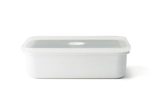 Honeyware 87008 Auflaufform / Backform aus Emaille, flach, mit Aroma-Deckel, Ofenform für Aufläufe, Lasagne, Tiramisu, Größe XL - 1,85 L - 23,5 x 17,5 x 7 cm von Honeyware