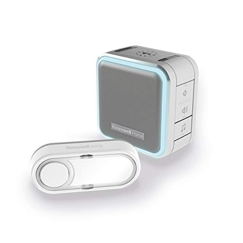 Honeywell Home Funk-Gong-Set 9 Töne 84dB Lichtring/ LED-Stroposkopblitz, 150 m, silber/ grau, DC515SG von Honeywell Home