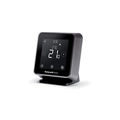 Honeywell Home T6R Wi-Fi Raumthermostat mit Tischhalter, Netzteil und Funk-Empfängerbox, schwarz, Y6R910RW8021 von Honeywell Home