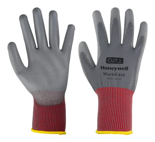 Honeywell 10 Paar WorkEasy Cut Schutzhandschuhe, Schnittstufe 1, Farbe Rot/Grau, leichter Polyester-Strick, dunkelgraue Mikroschaum-Nitrilbeschichtung, WE21-3113G-7/S, Größe 7/S Honeywell 10 Paar WorkEasy Cut Schutzhandschuhe, Schnittstufe 1, Farbe Rot/Grau, leichter Polyester-Strick, dunkelgraue Mikroschaum-Nitrilbeschichtung, WE21-3113G-7/S, Größe 7/S von Honeywell