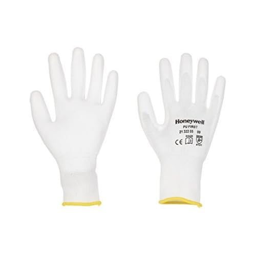 Honeywell 2132255-08 PU-Handschuhe, gestrickt aus 100% Nylon, weiß, PU-Beschichtung auf der Handfläche und den Finger, für feine Handhabung oder unter Handschuhen, Größe 8 (Packung mit 10 Paar) von Honeywell
