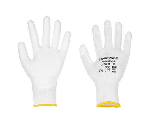 Honeywell 2232255–06 Perfekte Passform Handschuh, Poly, Größe 6, Weiß (10 Stück) von Honeywell