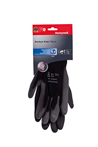 Honeywell 2400251-10 Perfekte Polyamid-Strickhandschuhe für allgemeine Handhabung, graue Polyurethanbeschichtung an Handfläche und Fingerspitzen, 25 cm Länge, Größe 10 (Packung mit 10 Paar) von Honeywell