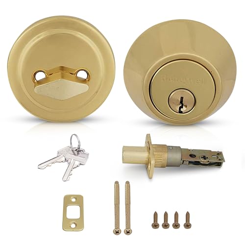 Honeywell 8111009 Single Cylinder Deadbolt, Polished Brass by Honeywell von Honeywell
