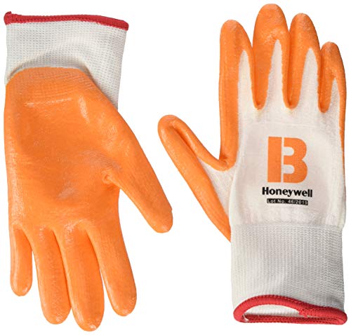 Honeywell Check and Go Nit 3 Handschuhe, weiß/bernsteinfarben, Größe 7, 10 Stück von Honeywell